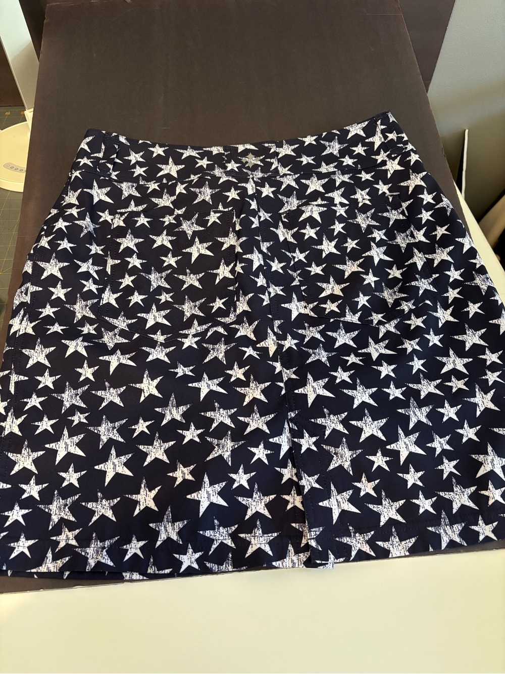 Jofit Dark Navy Mini Skirt with White Star Print - Picture 3 of 12
